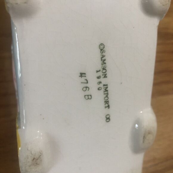 vintage relpo teddybear on a train planter #4769 - Picture 2 of 4